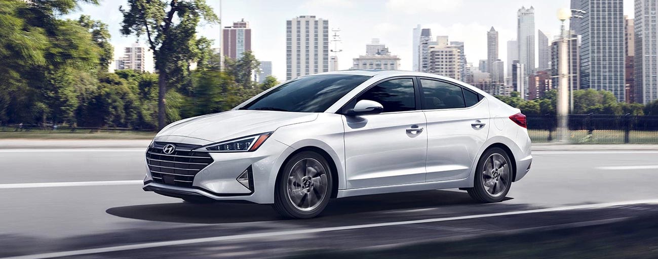 Hyundai Elantra city driving.