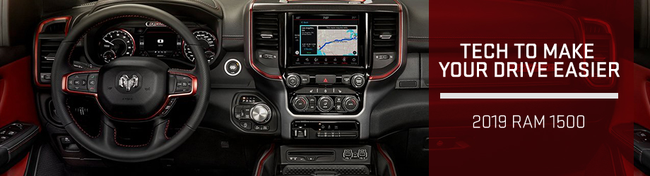 Safety features and interior of the 2019 RAM 1500 - available at Bob Moore Chrysler Dodge Jeep RAM near Yukon and Oklahoma City, OK