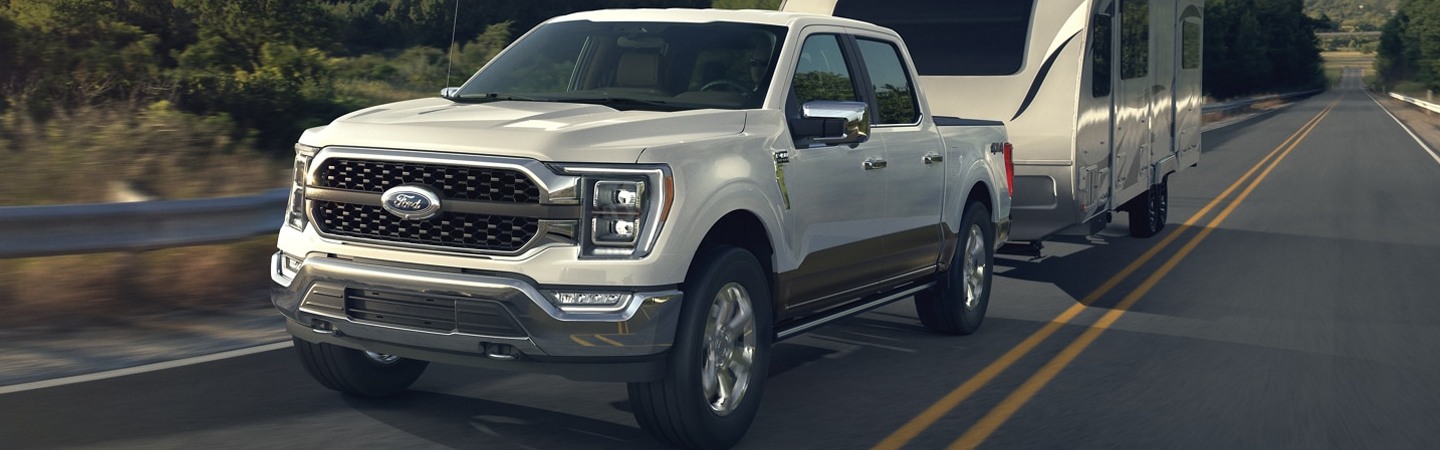 2021 Ford F-150 towing a trailer