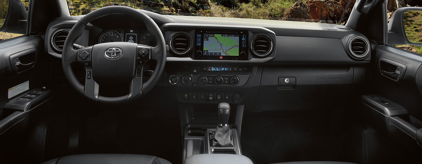 Safety features and interior of the 2019 Toyota Tacoma - available at our Toyota dealership in Columbus, GA.
