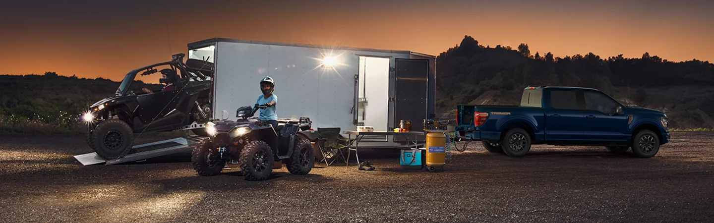 offroad toys with the 2025 Ford F-150 Raptor® unloading from a trailor