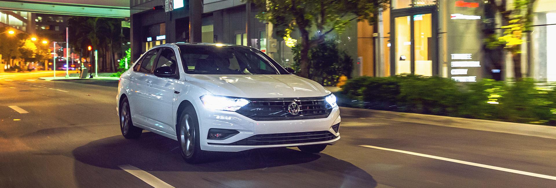 2020 Jetta in motion at night