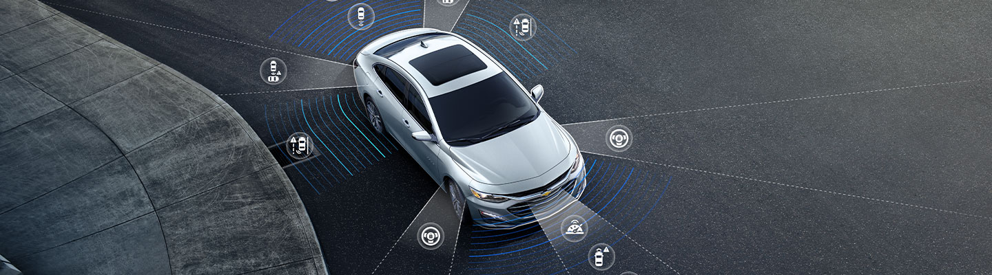 2020 Chevy Malibu parked Safety Features at Spitzer Chevy in North Jackson Ohio
