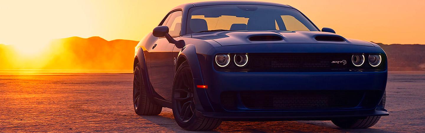 Front view of 2020 Dodge Challenger parked in the desert