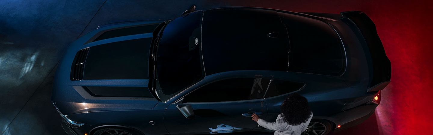 2024 Ford Mustang Specs Top View With Blue Color