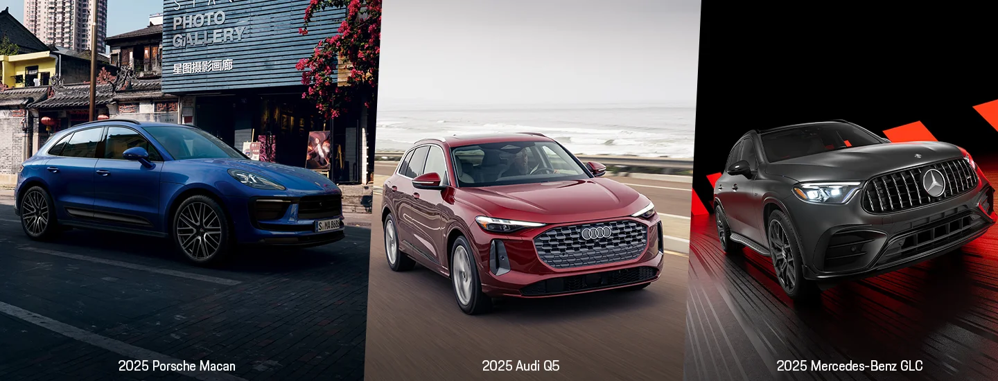 compare Porsche Macan Audi Q5 and Mercedes-Benz AMG