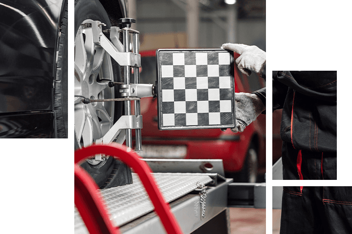 Close up of Ford service and wheel alignment 