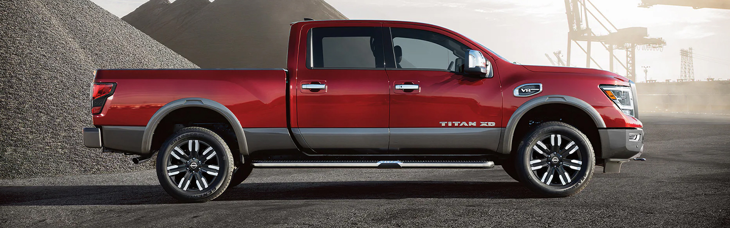 2023 Nissan Titan XD Specs Side View In Red 