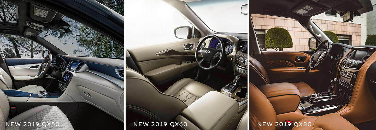 Safety features and interiors of the QX50, QX60 and QX80