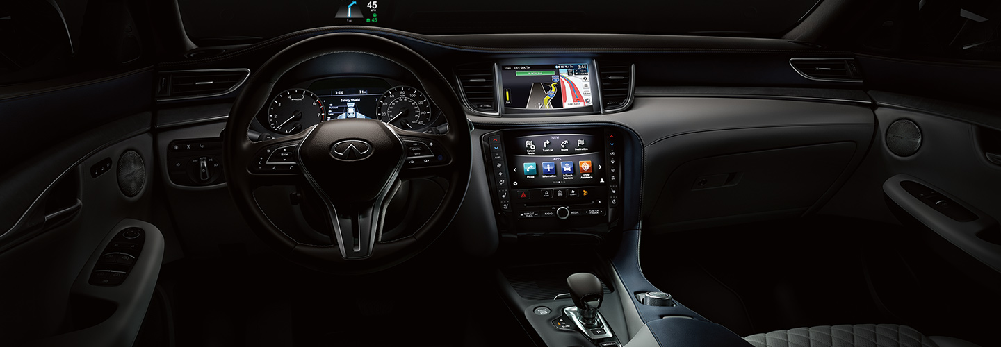 Safety features and interior of the 2019 INFINITI QX50 - available at our INFINITI dealership in Minneapolis, MN.