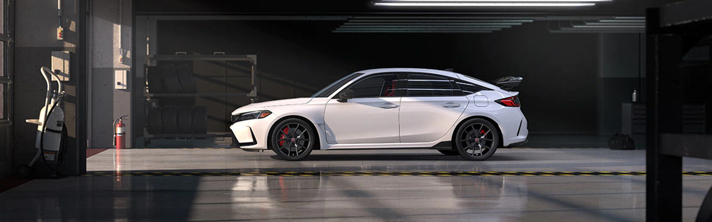 2023 Honda Civic Type R Specs side front in white