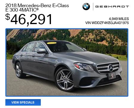 2018 Mercedes-Benz E-Class E 300 4MATIC® - $46,291