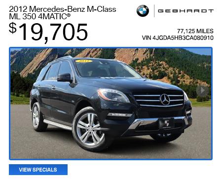 2012 Mercedes-Benz M-Class ML 350 4MATIC® - $19,705