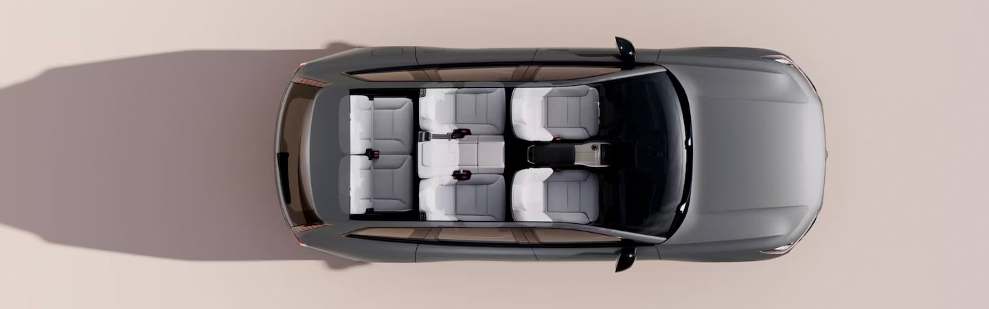 2024 Volvo EX90 silver topview 