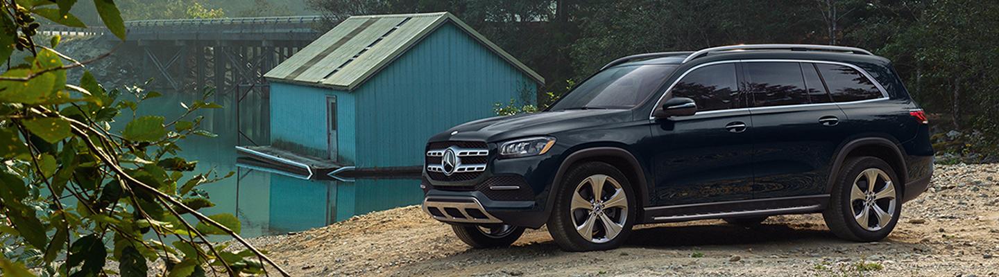 Mercedes-Benz GLS parked by lake