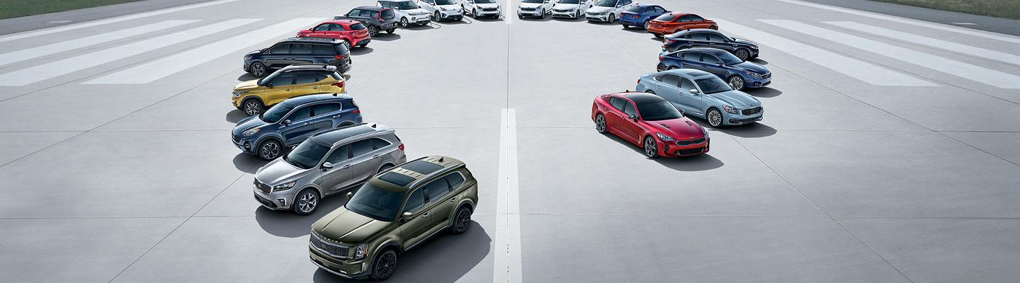 A full lineup of Kia models