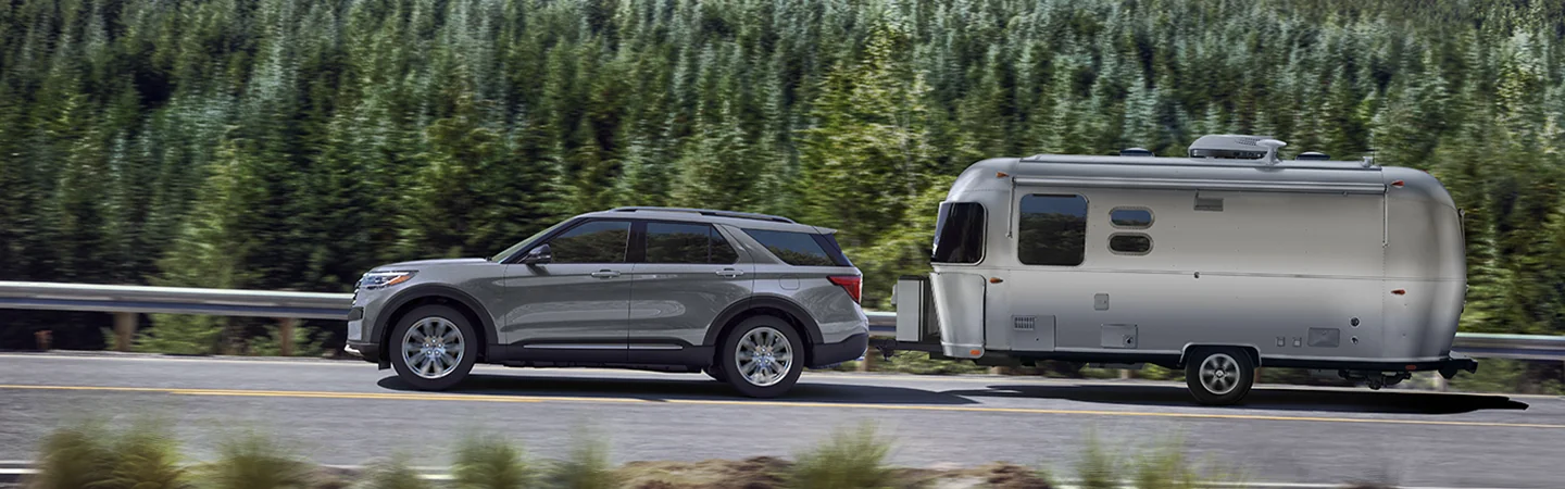 2025 Ford Explorer ST towing a camper