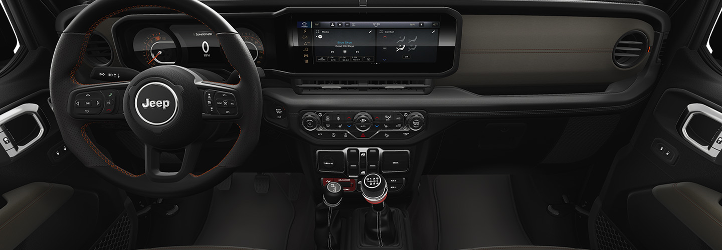 The 2024 Jeep Gladiator Interior View With Black Color