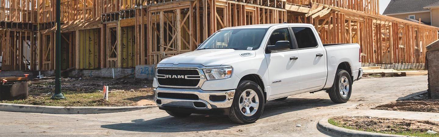 White 2020 RAM 1500 parked
