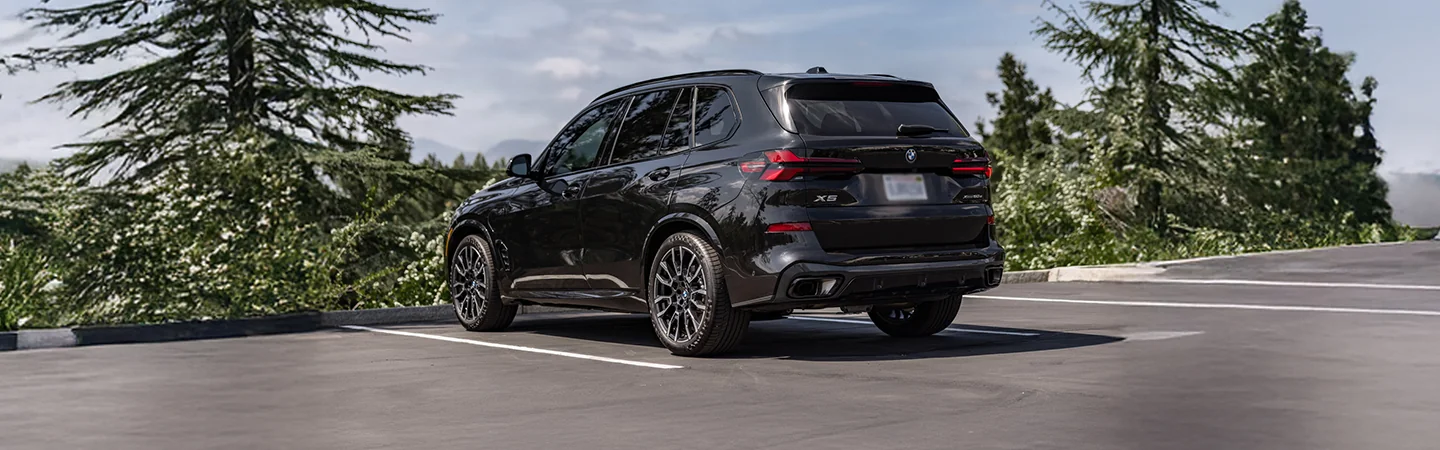 rear view of a black 2026 BMW X5 M Competition