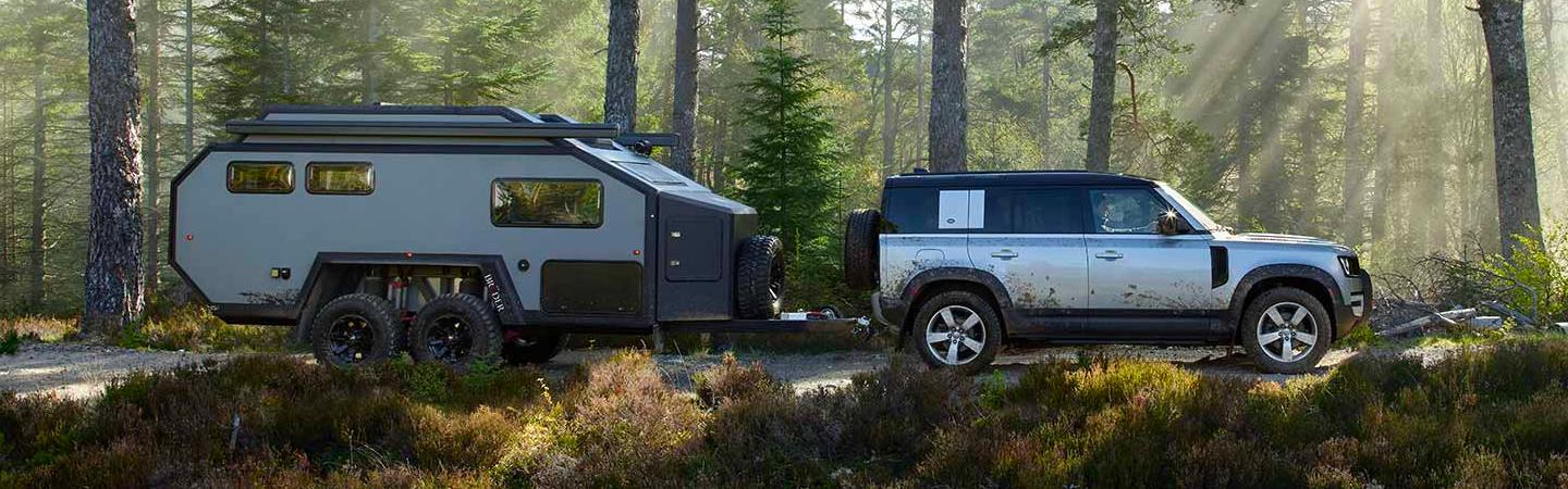 2021 Land Rover Defender towing a trailer