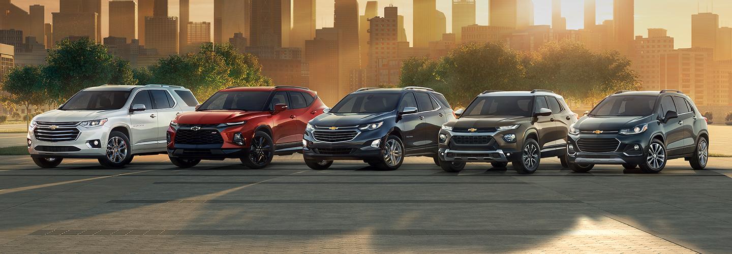 Full line up of Chevy SUV’s