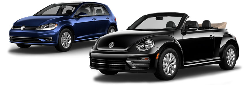 Blue Volkswagen Car with Black Volkswagen Car