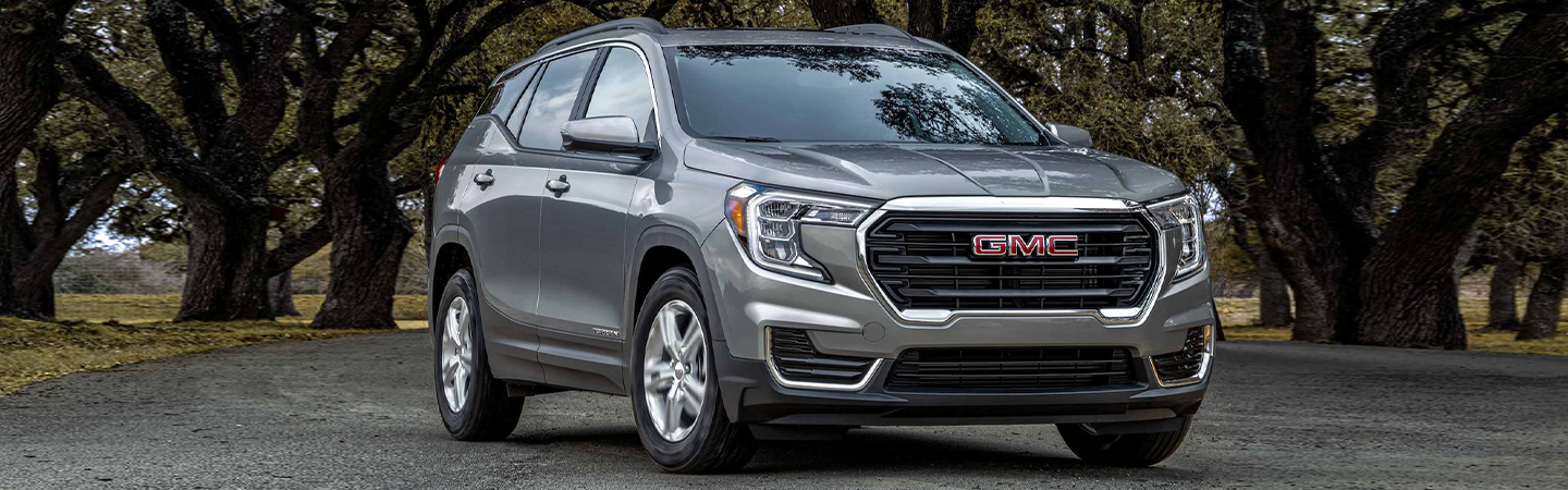 2024 GMC Terrain Specs side front view with gray colour