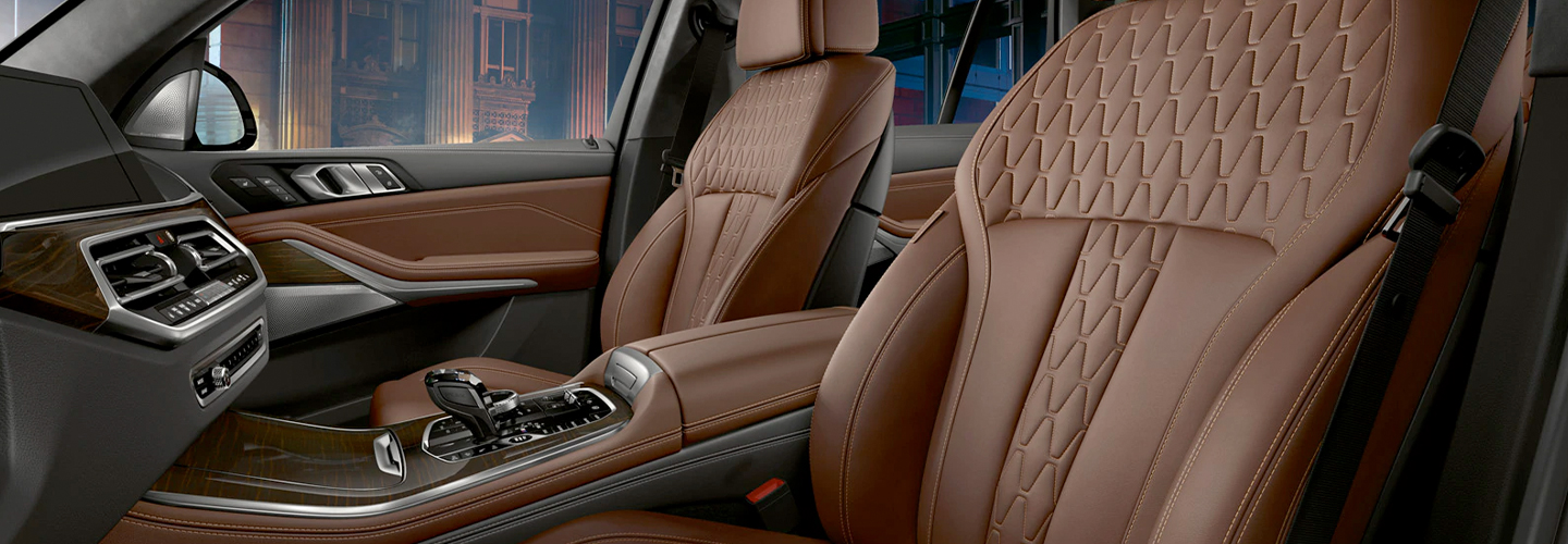 Brown Leather Interior of 2021 BMW X5
