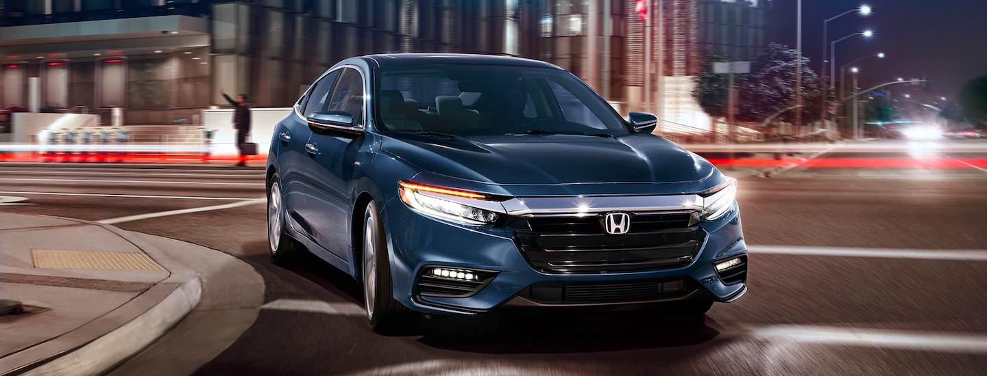 2021 Honda Insight at night through the city