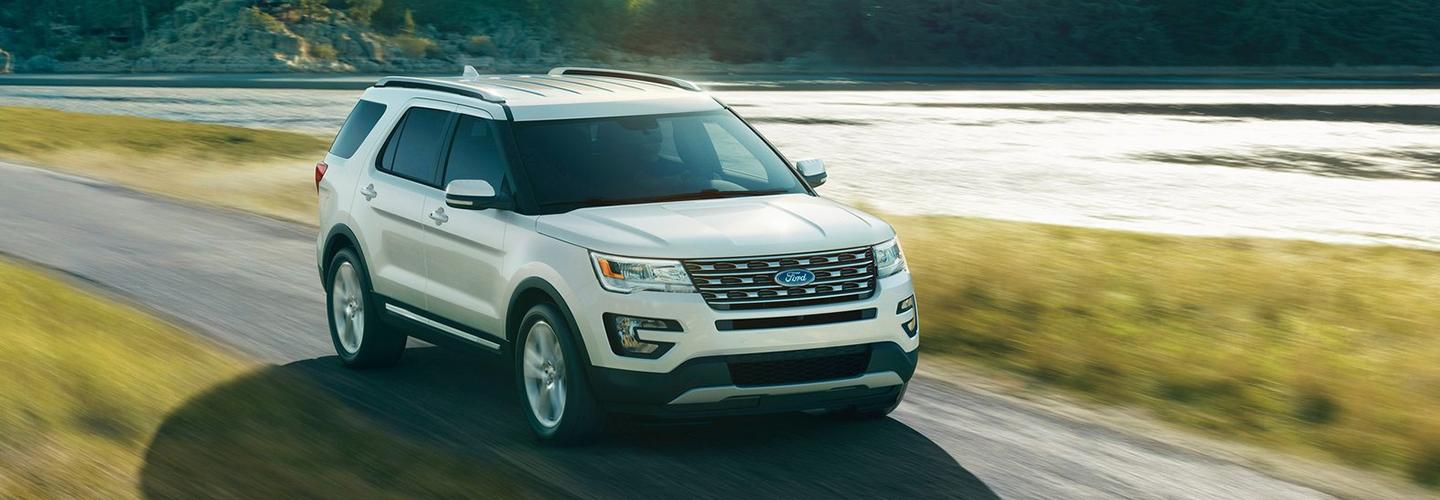 Used Ford Explorer in motion outside of Marlow Ford