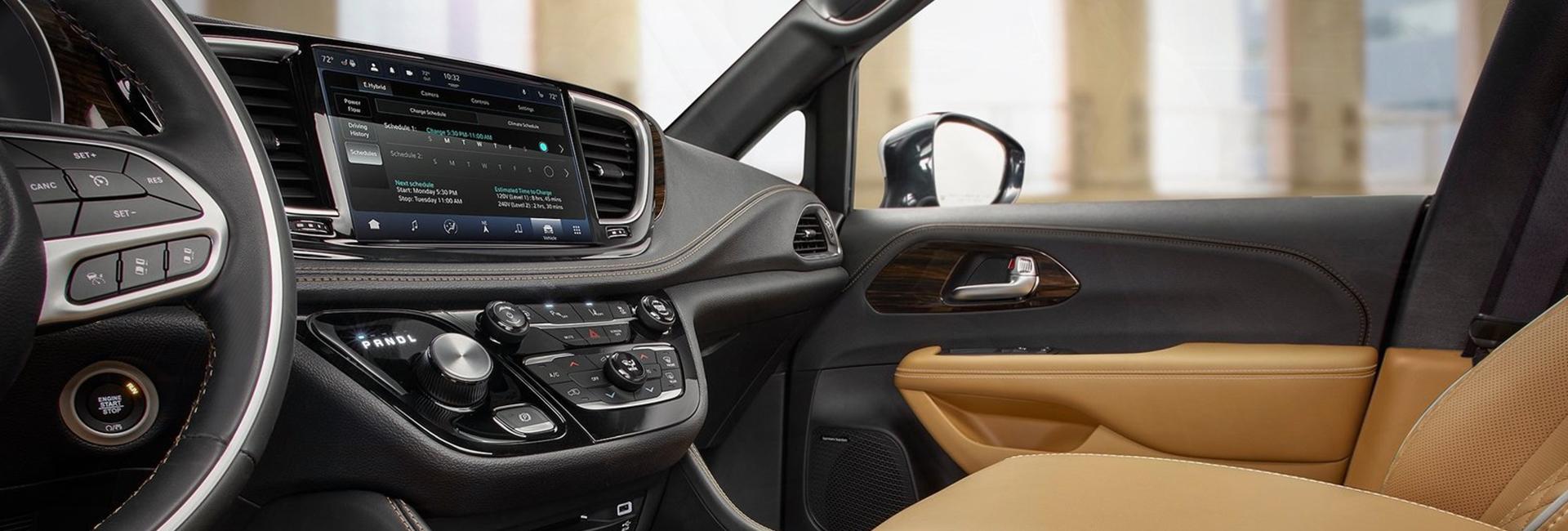 Interior view of the front passenger seat of the 2021 Pacifica