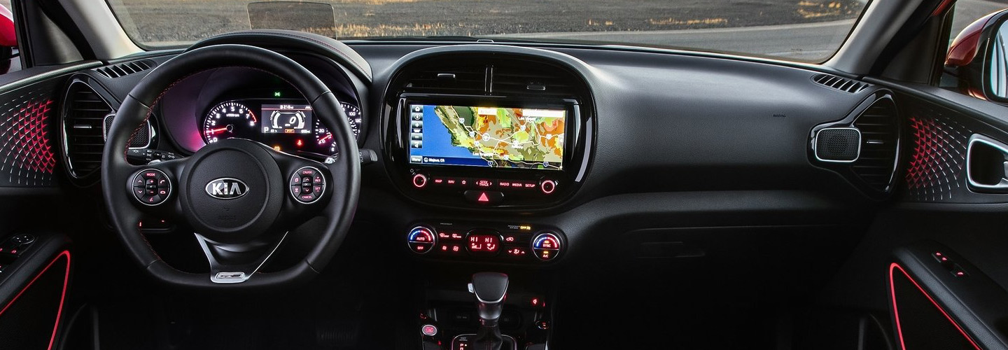 Safety features and interior of the 2020 Kia Soul