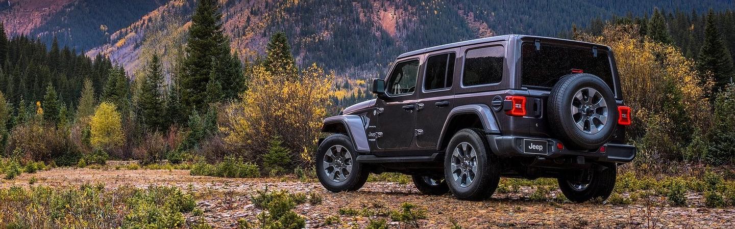 Rear driver profile view of the 2020 Wrangler