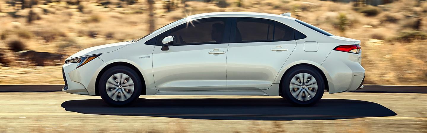 Side view of white 2020 Toyota Corolla