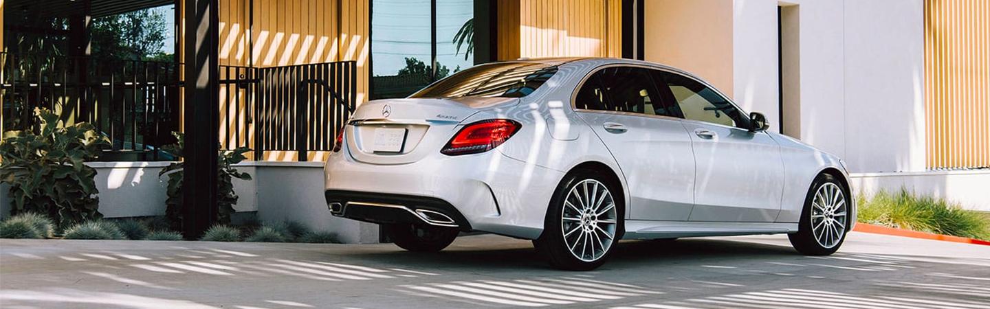 Rear passenger side view of the 2020 C-Class