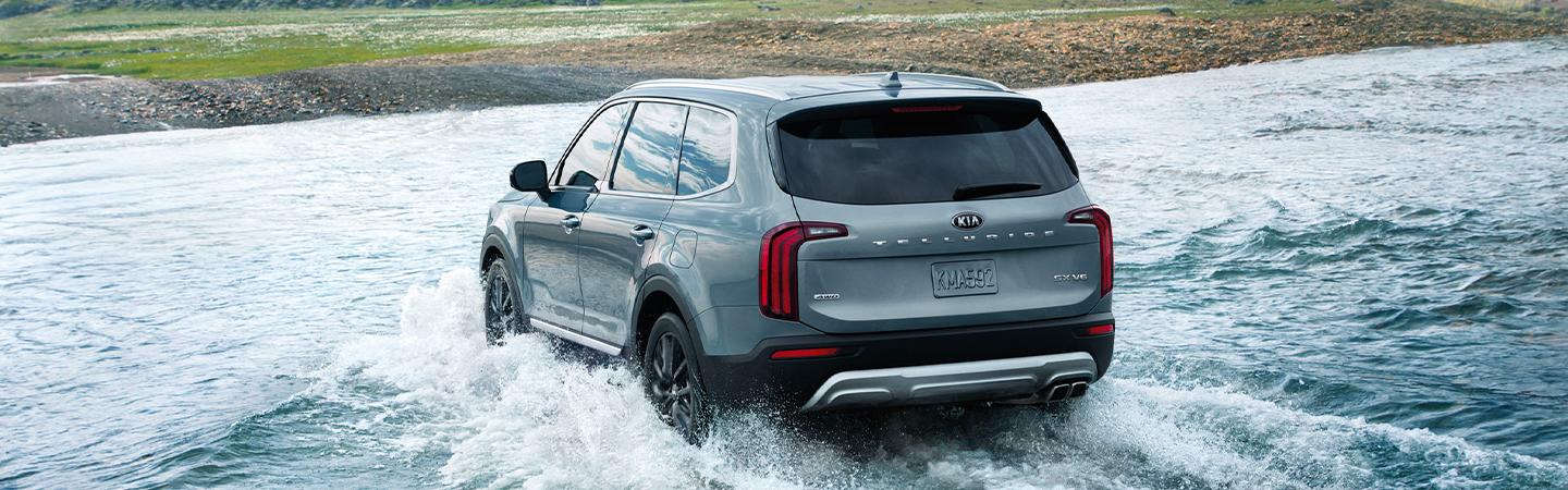 2021 Kia Telluride crossing a creek