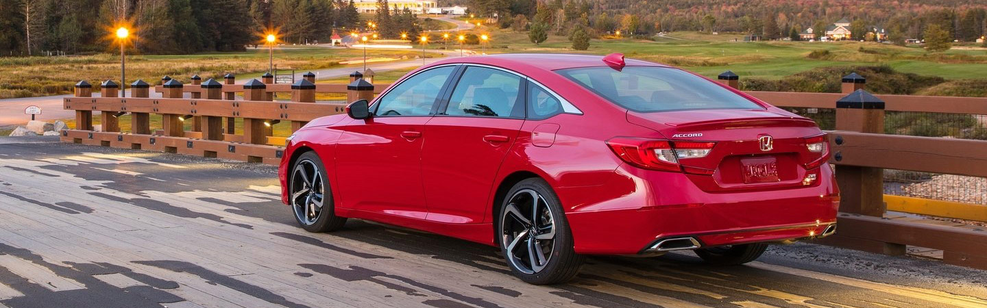 2019 Honda Accord rear view parked on bridge