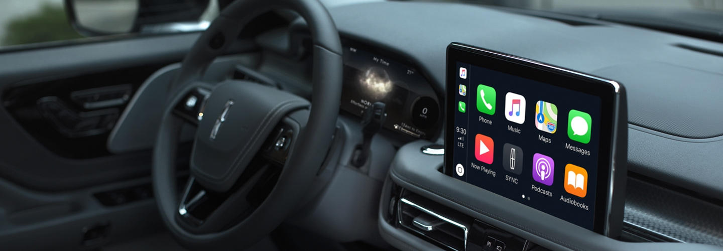Driver and passenger perspective inside the 2020 Lincoln Aviator 