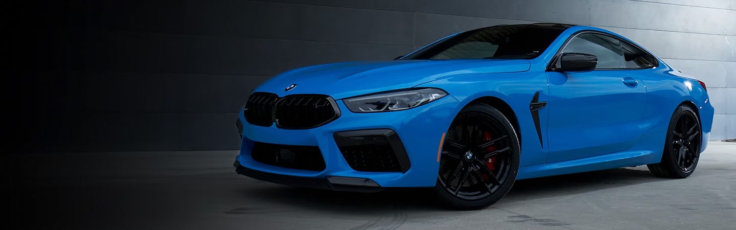 2024 BMW 8 Series Specs Front-Side View With Blue Color