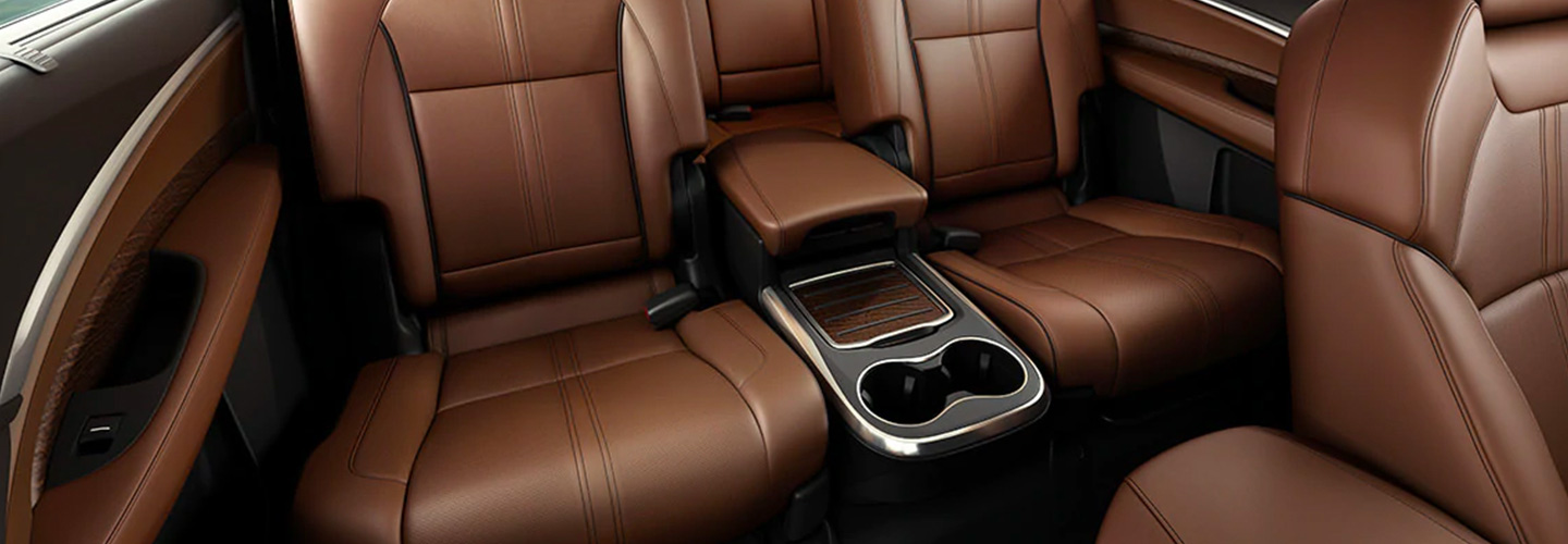 Backseat interior of an Acura SUV