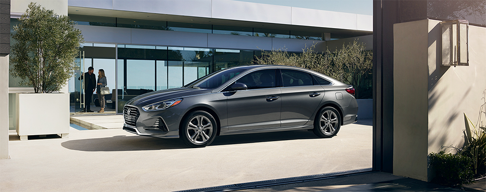 Exterior of the 2019 Hyundai Sonata - available at our Hyundai
dealership near St. Petersburg, FL.