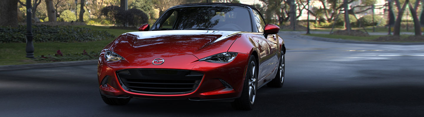 Front view of the 2019 Mazda Miata parked outside