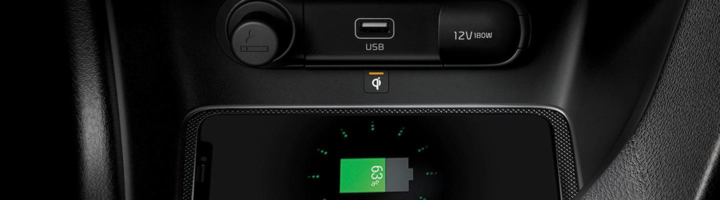 Close up view of the 2021 Kia Sportage dash features