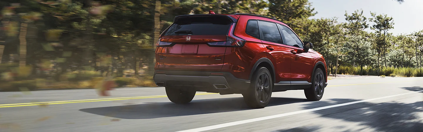 rear view of a red 2026 Honda CR-V Sport Touring