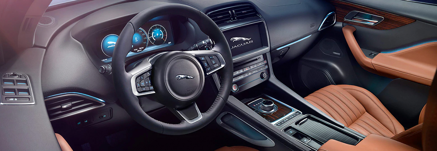 Interior view of the Jaguar F-PACE