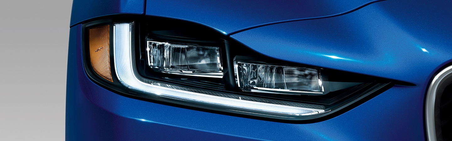 Headlight view of the Jaguar XE