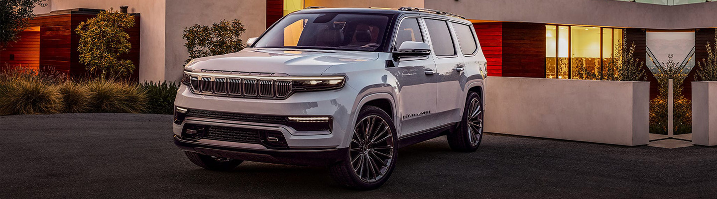 White 2021 Jeep Wagoneer parked