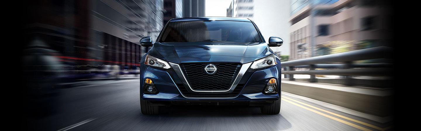 Grey 2021 Nissan Altima in motion front view