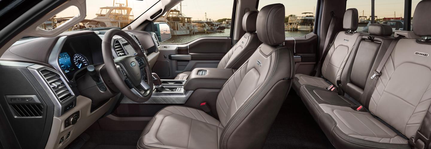 Side view of the interior of the 2020 Ford F-150